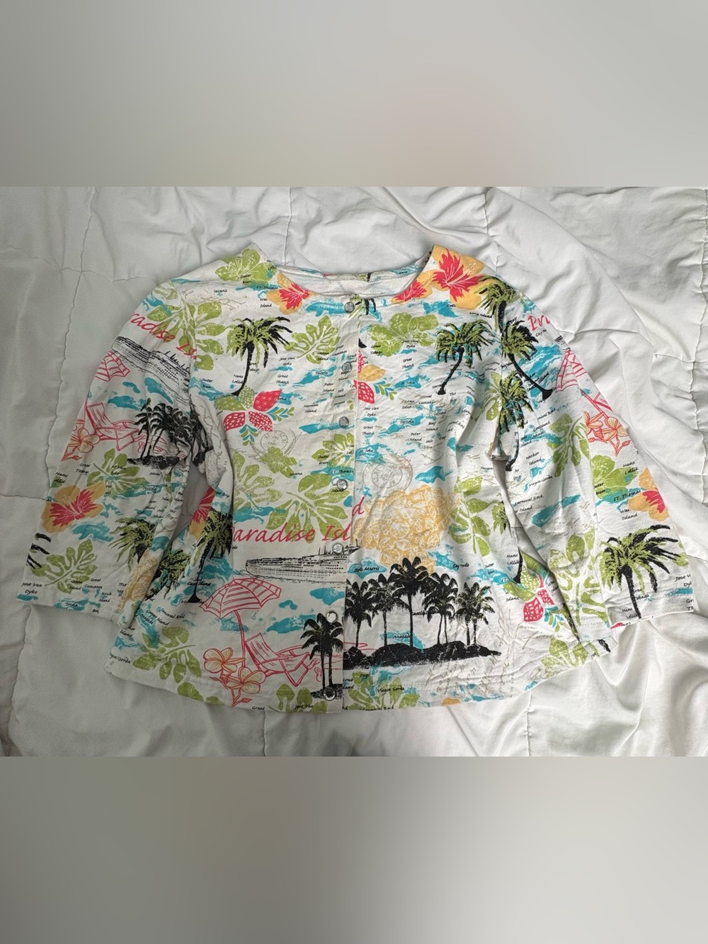 Vintage Y2K Onque Casuals Tropical Button Up Shirt